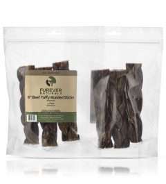 Furever Naturals 3 pack 6" Moo Taffy Braided Stick