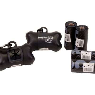 GoGo® Poop n' Go Black Dispenser w/Matching Refill Roll, Bulk
