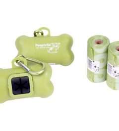 GoGo® Poop n' Go Green Dispenser w/Matching Refill Roll, Bulk