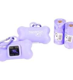 GoGo® Poop n' Go Purple Dispenser w/Matching Refill Roll, Bulk