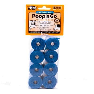 GoGo® Poop n' Go 8 Pack Blue Unscented Refill Rolls