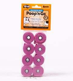 GoGo® Poop n' Go 8 pack Pink Unscented Refill Rolls