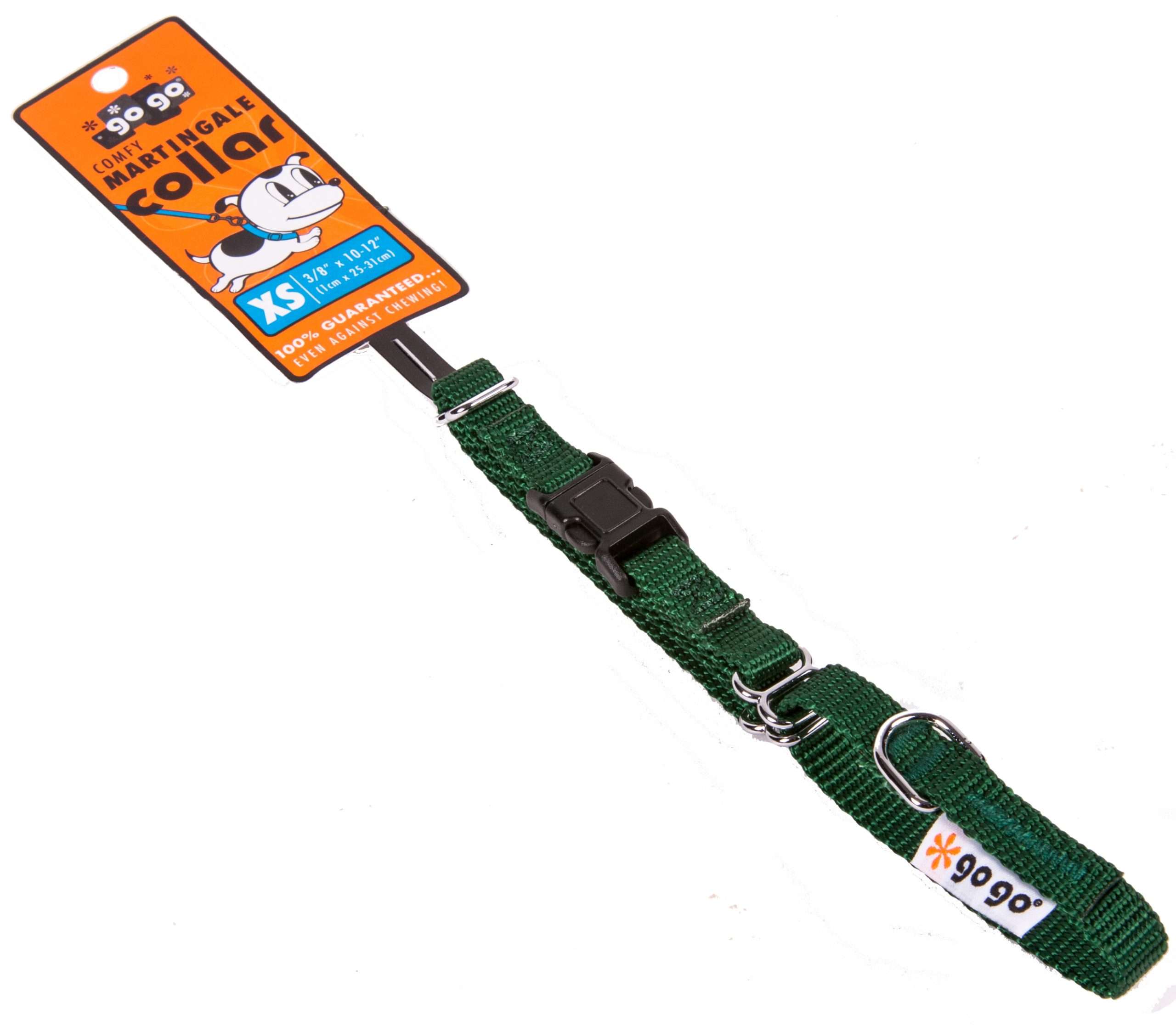 GoGo® X-Small 3/8" x 10"-12" Hunter Green Martingale Collar