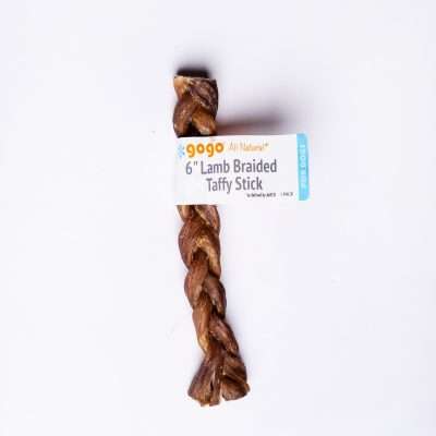 GoGo 6" Lamb Braided Taffy Stick