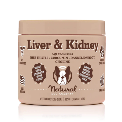 Natural Dog Company's 9.5 oz Liver & Kidney Chews (90 chews)