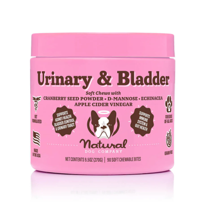 Natural Dog Company's 9.5 oz Urinary & Bladder Chews (90 chews)