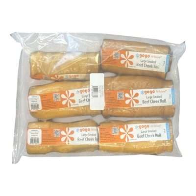 GoGo 6 pack Large Smoked Beef Cheek Roll