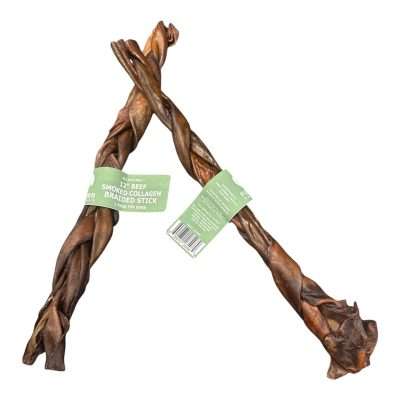 EW 12"Beef Smoked  Collagen Braided Stick