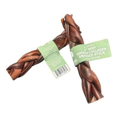 EW 6" Beef Smoked Collagen Braided Stick